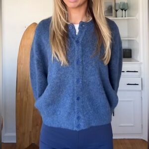 Daily Drills Navy Knit Button-Up Sweater